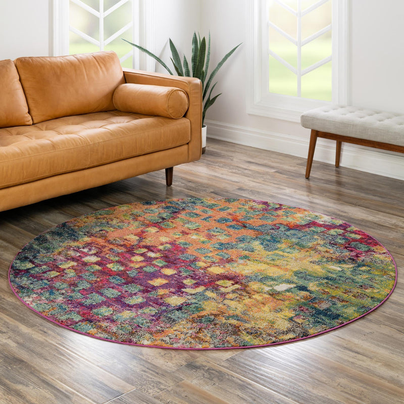 Sevilla Splendor Collection Area Rug -  Andalusia Round Multi  lifestyle 68