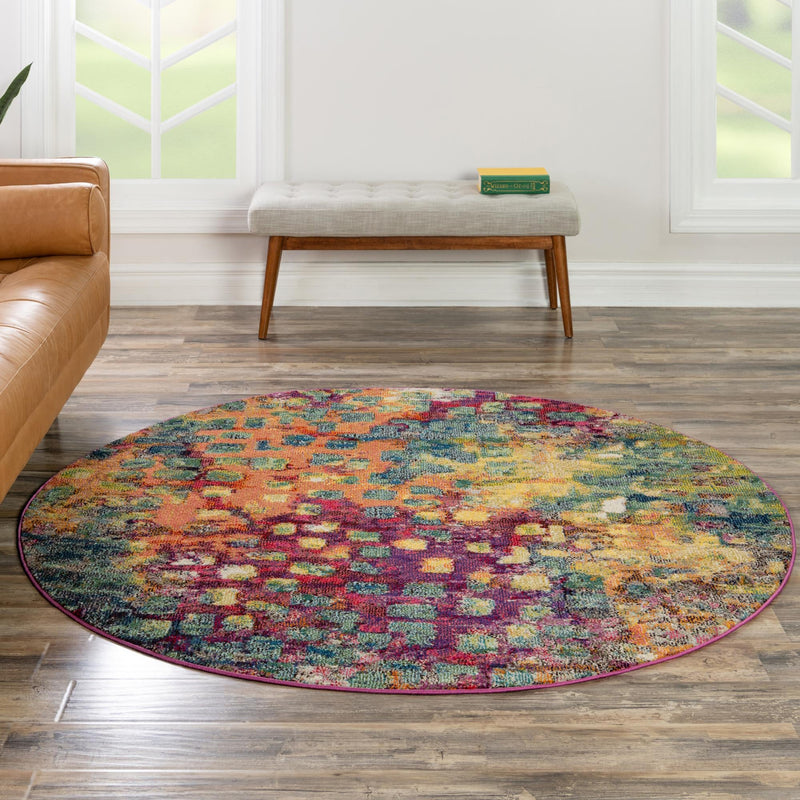 Sevilla Splendor Collection Area Rug -  Andalusia Round Multi  lifestyle 69
