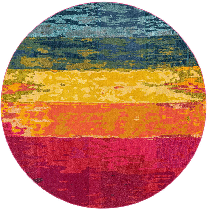Marrakesh Elegance Collection Area Rug -  Oasis Round Multi  lifestyle 18