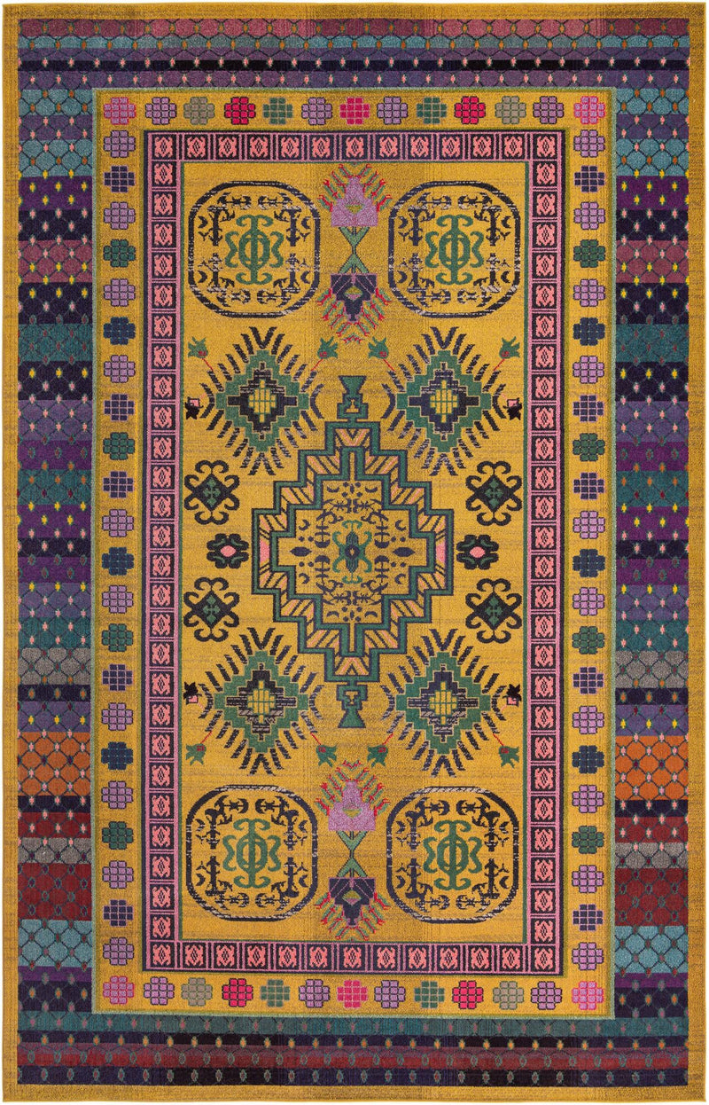 Chateau Elegance Collection Area Rug -  Trianon Rectangular Gold  lifestyle 14