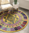 Chateau Elegance Collection Area Rug -  Trianon Round Gold  lifestyle 18