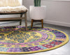 Chateau Elegance Collection Area Rug -  Trianon Round Gold  lifestyle 20