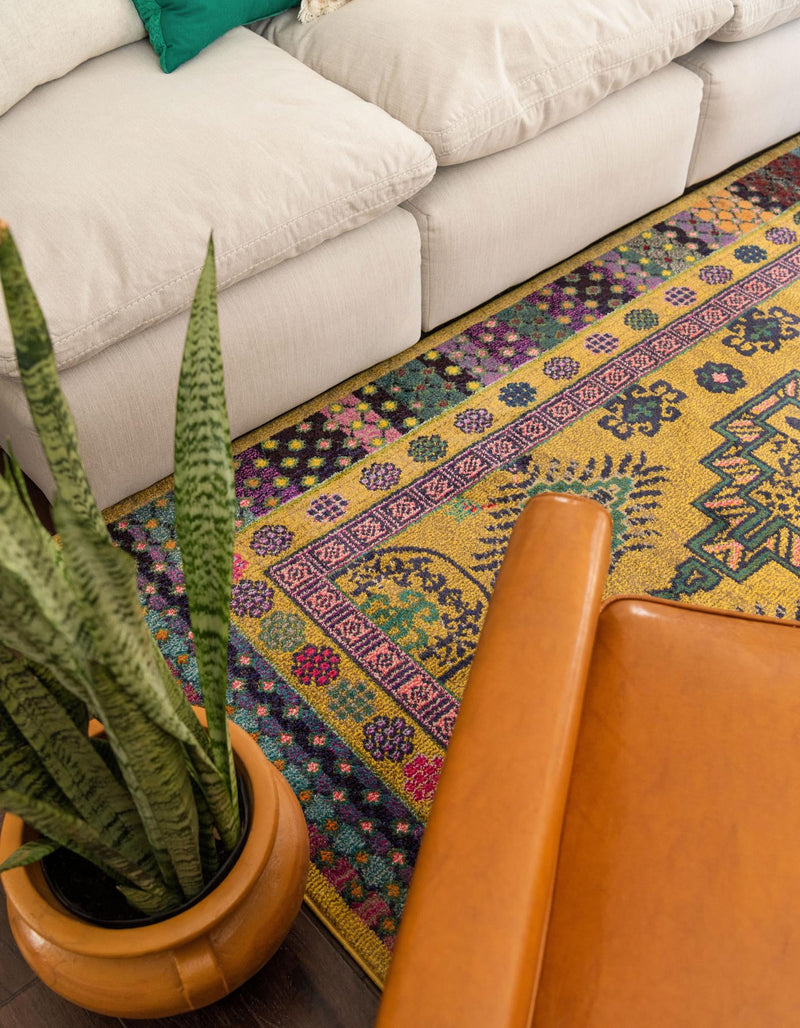 Chateau Elegance Collection Area Rug -  Trianon Rectangular Gold  lifestyle 33