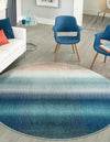Marrakesh Elegance Collection Area Rug -  Agadir Round Blue  lifestyle 28