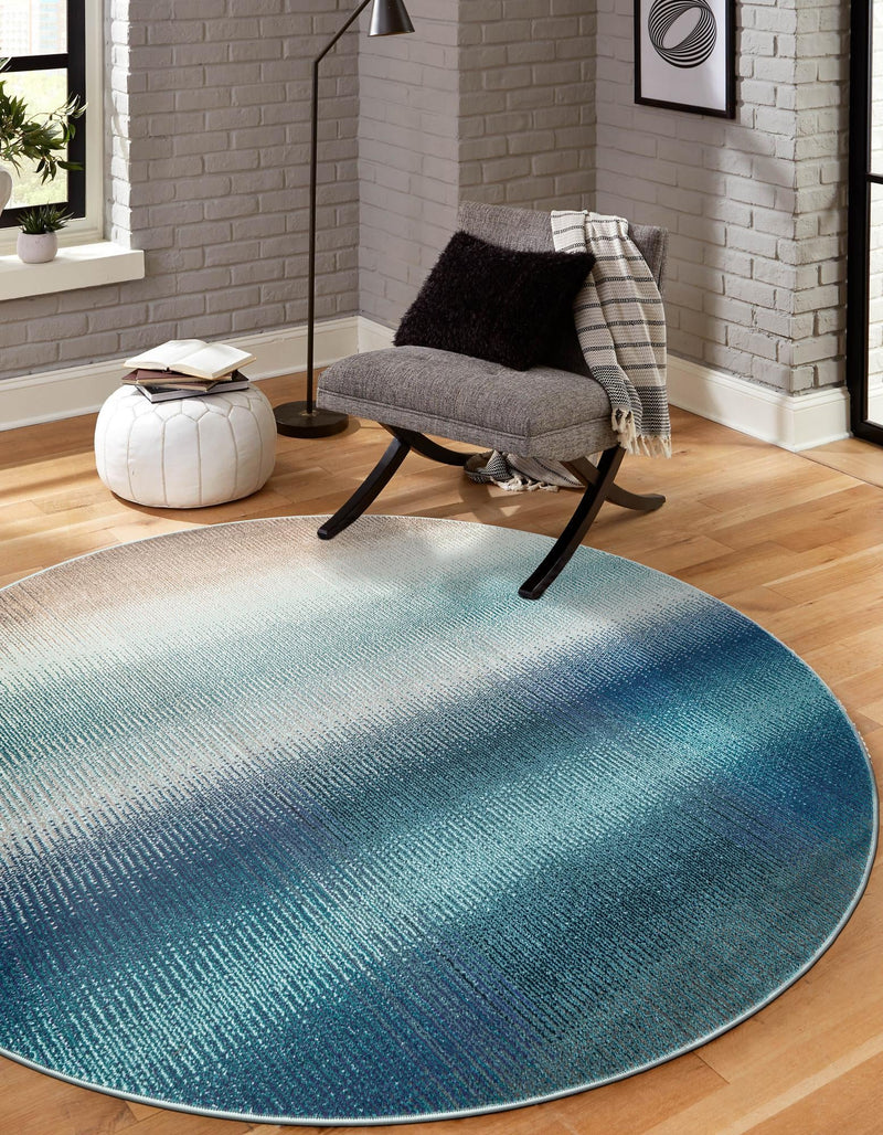 Marrakesh Elegance Collection Area Rug -  Agadir Round Blue  lifestyle 31
