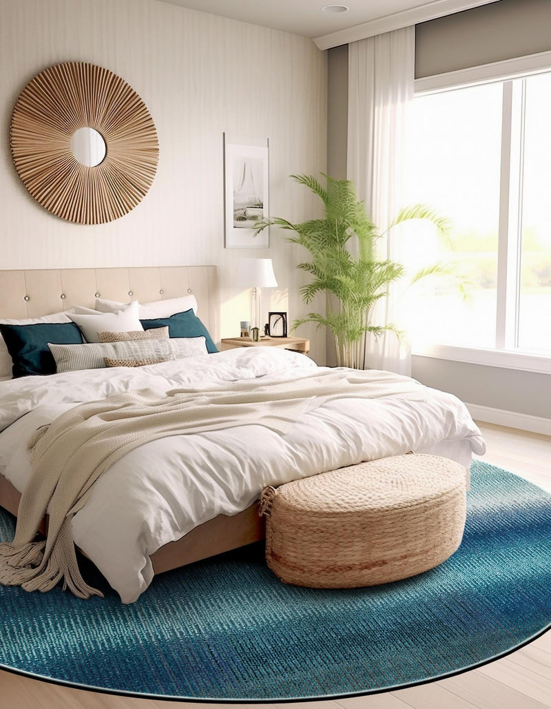 Marrakesh Elegance Collection Area Rug -  Agadir Round Blue  lifestyle 49