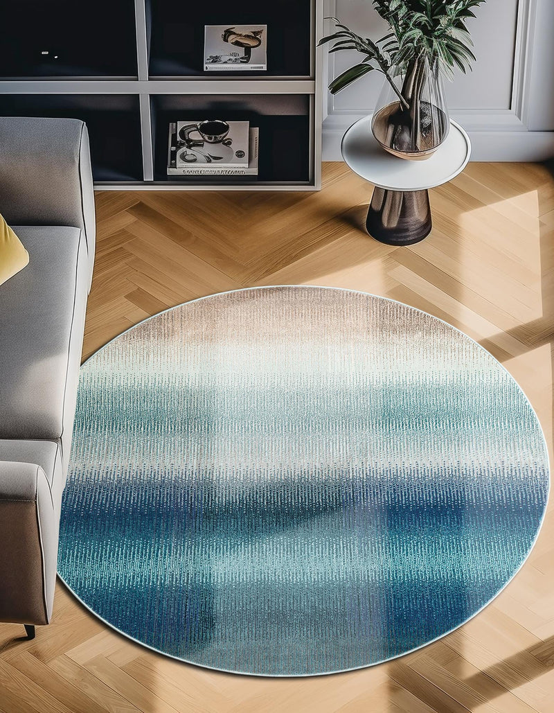 Marrakesh Elegance Collection Area Rug -  Agadir Round Blue  lifestyle 52