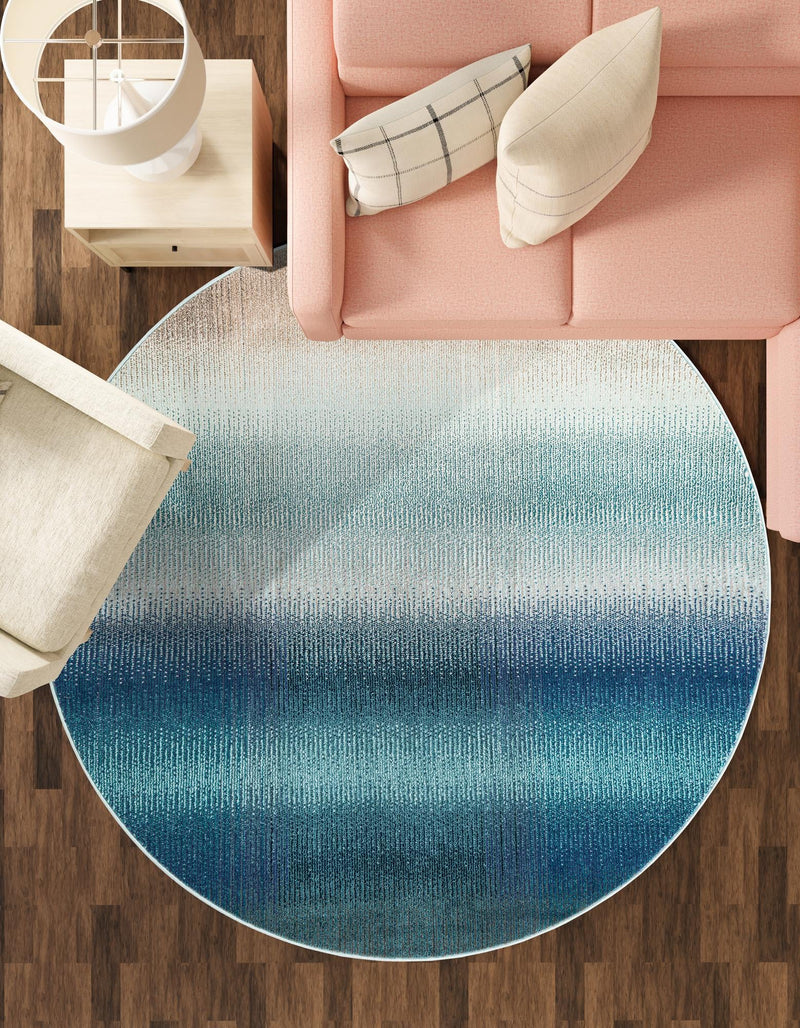 Marrakesh Elegance Collection Area Rug -  Agadir Round Blue  lifestyle 55