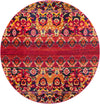 Chateau Elegance Collection Area Rug -  Fontainebleau Round Red  lifestyle 12