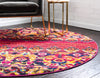Chateau Elegance Collection Area Rug -  Fontainebleau Round Red  lifestyle 20