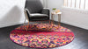 Chateau Elegance Collection Area Rug -  Fontainebleau Round Red  lifestyle 24