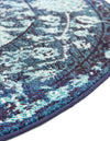 Chateau Elegance Collection Area Rug -  Louvre Round Blue  lifestyle 78