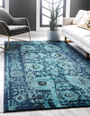 Chateau Elegance Collection Area Rug -  Louvre Rectangular Blue  lifestyle 36