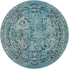 Chateau Elegance Collection Area Rug -  Louvre Round Light Blue  lifestyle 34