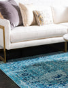 Chateau Elegance Collection Area Rug -  Louvre Rectangle Light Blue  lifestyle 7