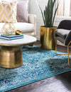 Chateau Elegance Collection Area Rug -  Louvre Rectangle Light Blue  lifestyle 11