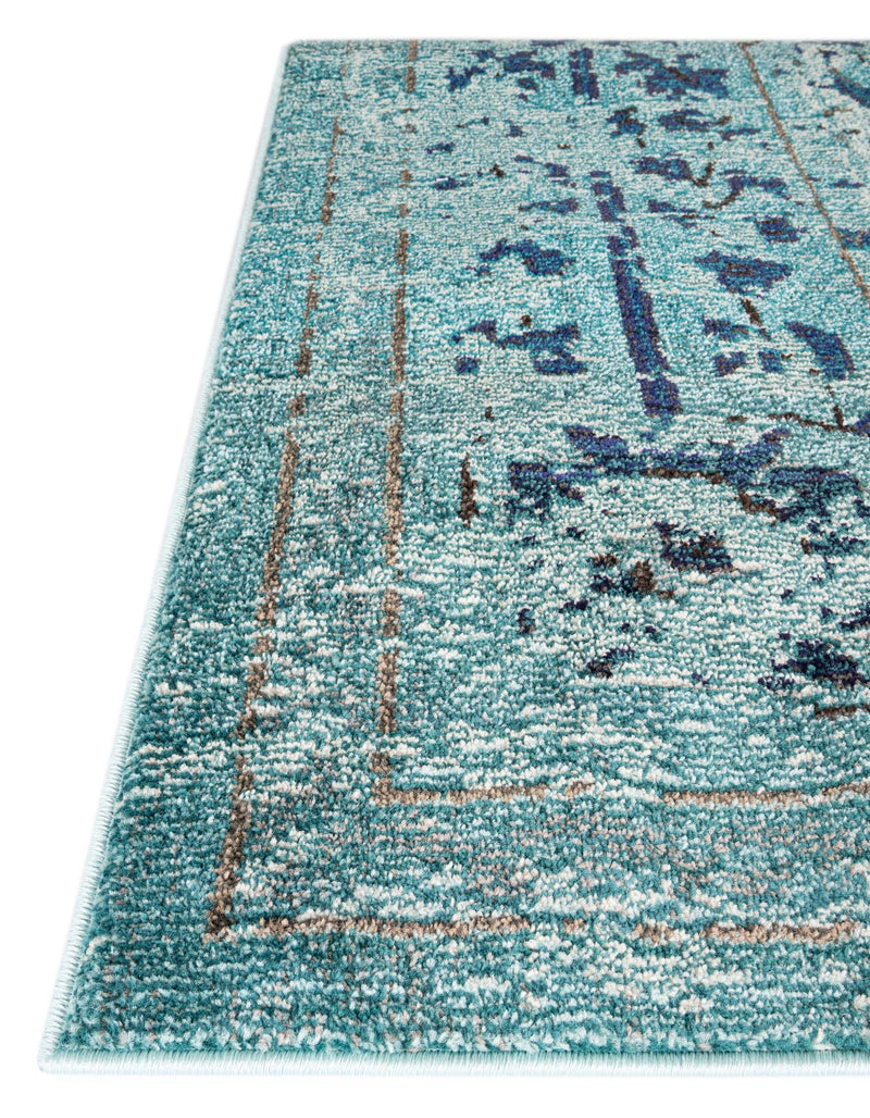 Chateau Elegance Collection Area Rug -  Louvre Rectangle Light Blue  lifestyle 17