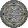 Chateau Elegance Collection Area Rug -  Luxembourg Round Gray  lifestyle 16