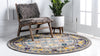 Chateau Elegance Collection Area Rug -  Luxembourg Round Gray  lifestyle 24