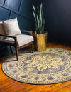 Chateau Elegance Collection Area Rug -  Tuileries Round Gray  lifestyle 50