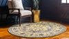 Chateau Elegance Collection Area Rug -  Tuileries Round Gray  lifestyle 52