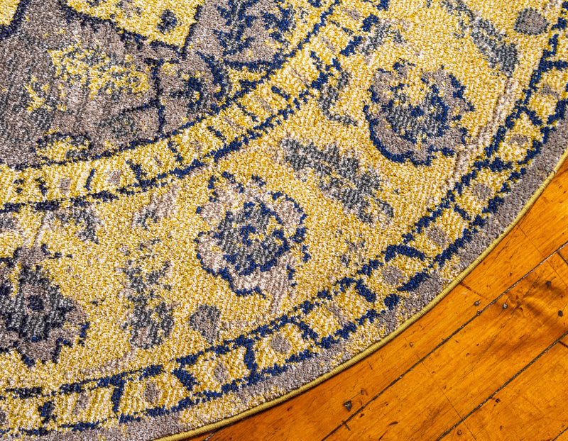 Chateau Elegance Collection Area Rug -  Tuileries Round Gray  lifestyle 71
