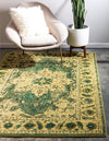 Chateau Elegance Collection Area Rug -  Tuileries Rectangle Green  lifestyle 8