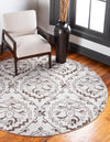 Venetian Tapestry Collection Area Rug -  Dorsoduro Round Beige  lifestyle 3