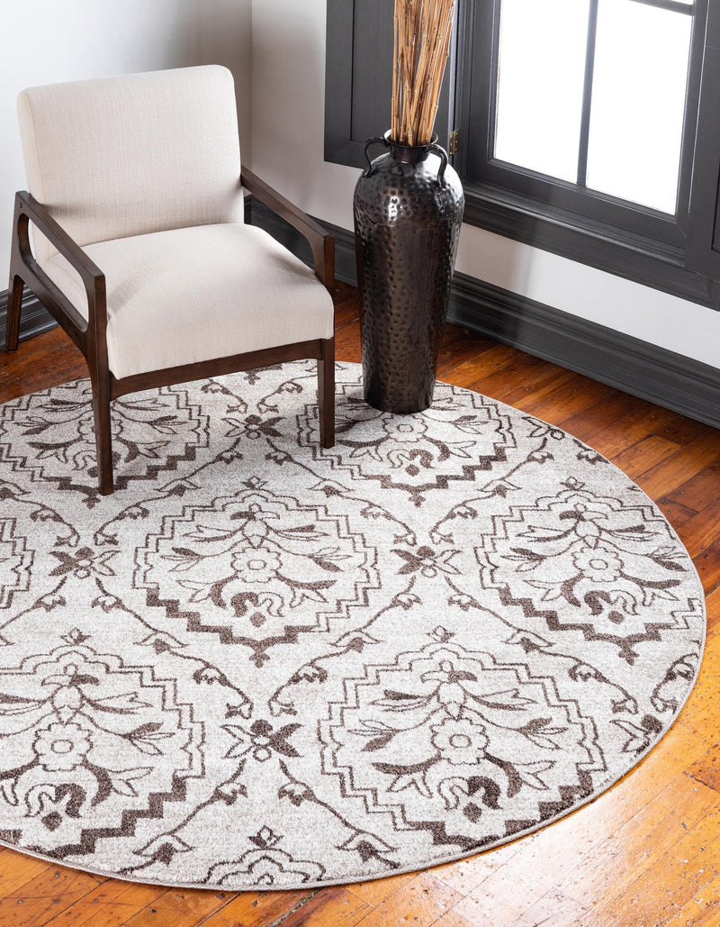 Venetian Tapestry Collection Area Rug -  Dorsoduro Round Beige  lifestyle 3