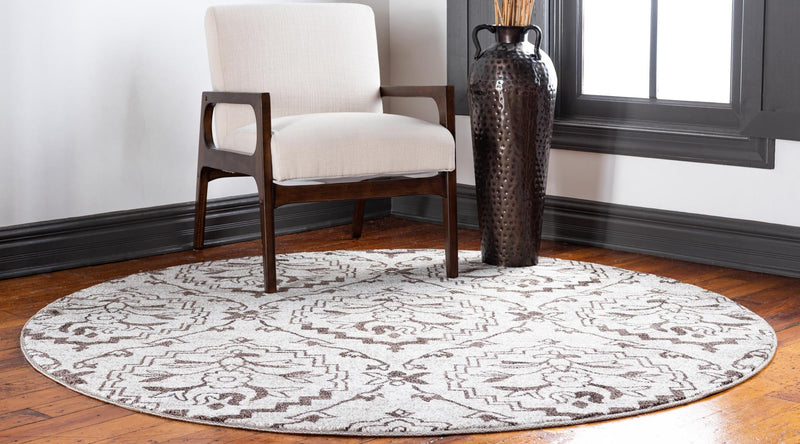 Venetian Tapestry Collection Area Rug -  Dorsoduro Round Beige  lifestyle 4