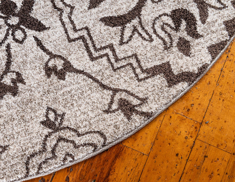 Venetian Tapestry Collection Area Rug -  Dorsoduro Round Beige  lifestyle 6