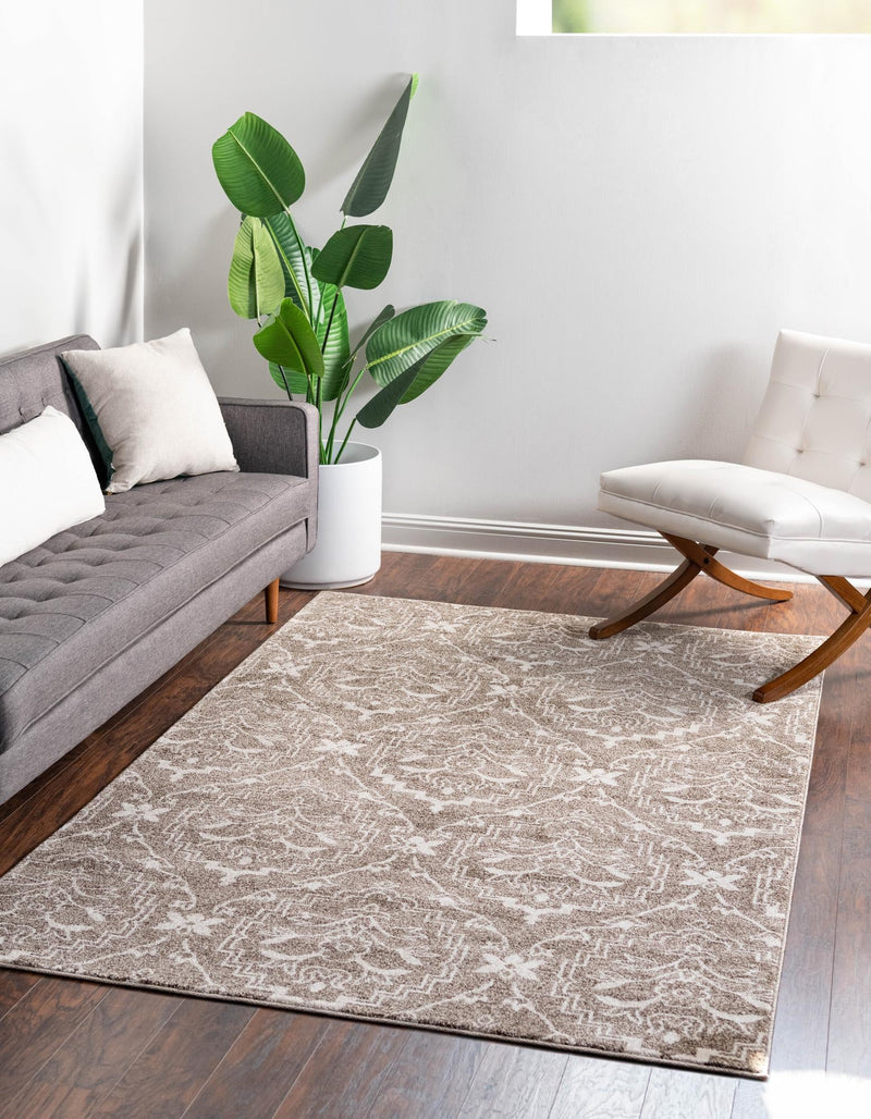 Venetian Tapestry Collection Area Rug -  Cannaregio Rectangle Light Brown  lifestyle 4
