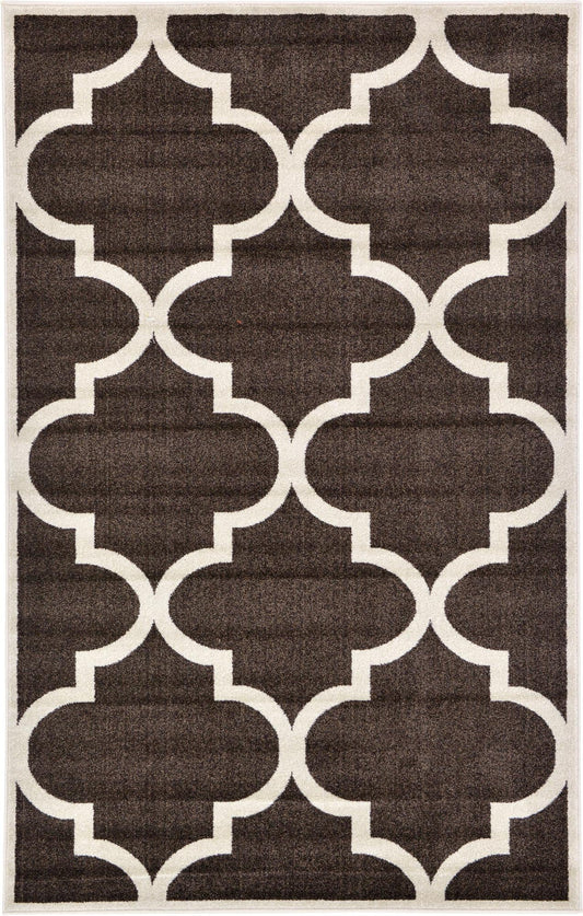Lattice Gardens Collection Area Rug -  Latticelawn Rectangle Brown Main