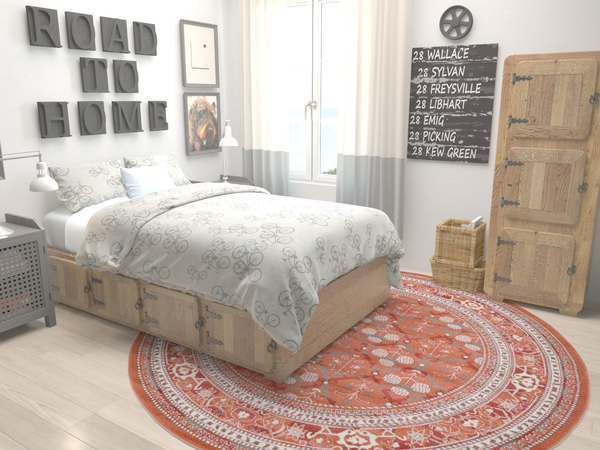 Horizon Collection Area Rug -  Aurora Round Terracotta  lifestyle 43
