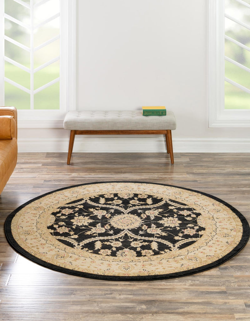 Chelsea Elegance Collection Area Rug -  Stockwell Round Black  lifestyle 107