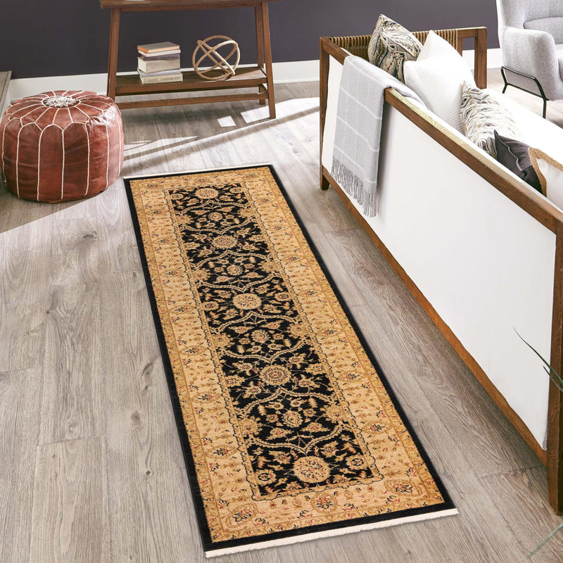 Chelsea Elegance Collection Area Rug -  Stockwell Runner Black  lifestyle 155