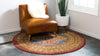 Persian Elegance Collection Area Rug -  Fars Round Navy Blue  lifestyle 17