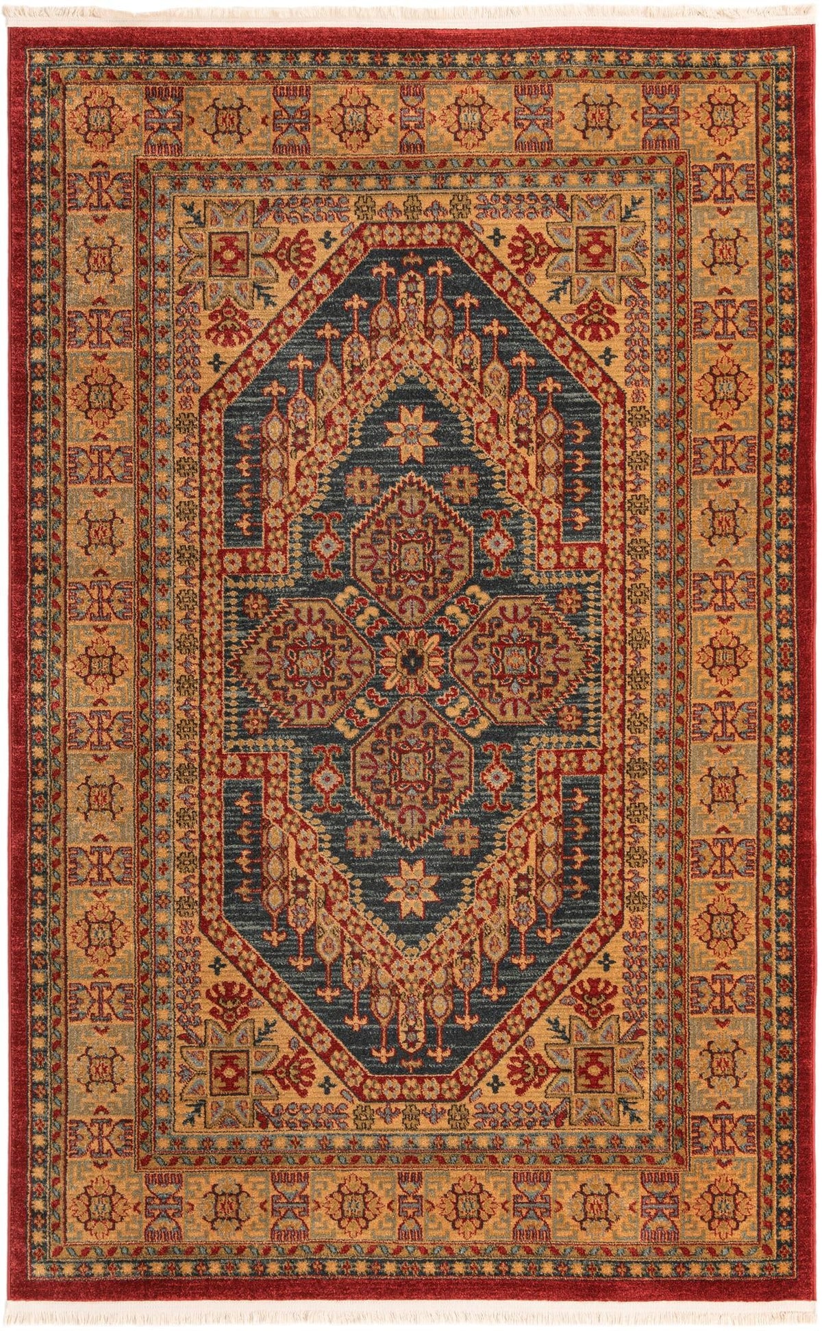 Persian Elegance Collection Area Rug -  Fars Rectangle Navy Blue Main