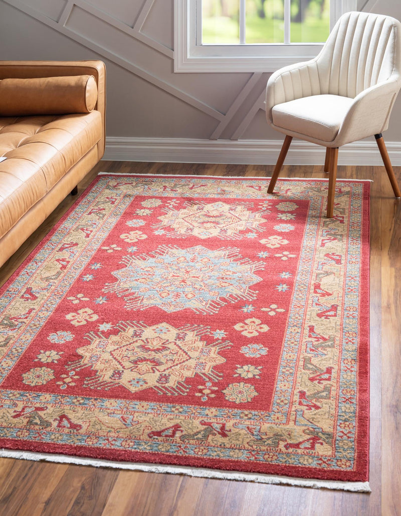Persian Elegance Collection Area Rug - Isfahan Rectangle Red  lifestyle 2
