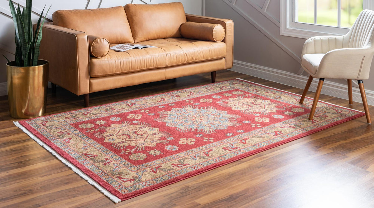 Persian Elegance Collection Area Rug - Isfahan Rectangle Red  lifestyle 4