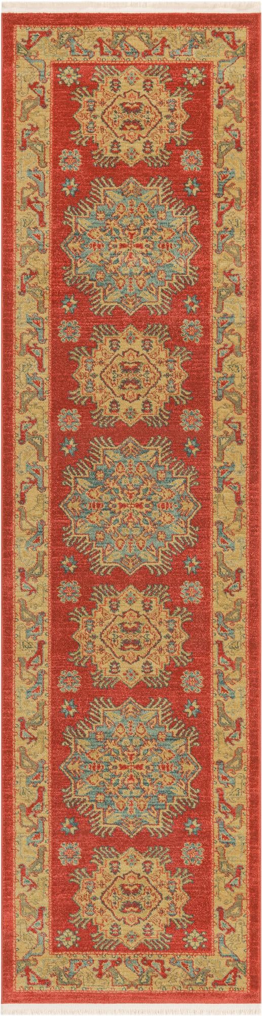 Persian Elegance Collection Area Rug - Isfahan Runner Red  lifestyle 34