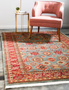 Persian Elegance Collection Area Rug -  Nain Rectangular Light Blue  lifestyle 14