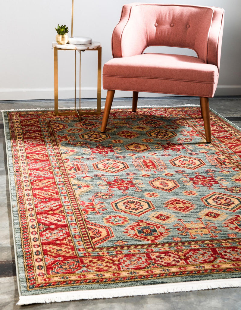 Persian Elegance Collection Area Rug -  Nain Rectangular Light Blue  lifestyle 14