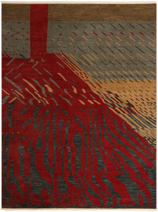Zagros Oasis Collection Area Rug -  Ravansar Rectangle Red Main