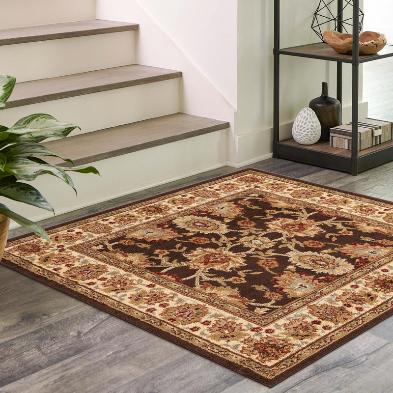 Jaipur Elegance Collection Area Rug -  Jal Square Brown  lifestyle 53
