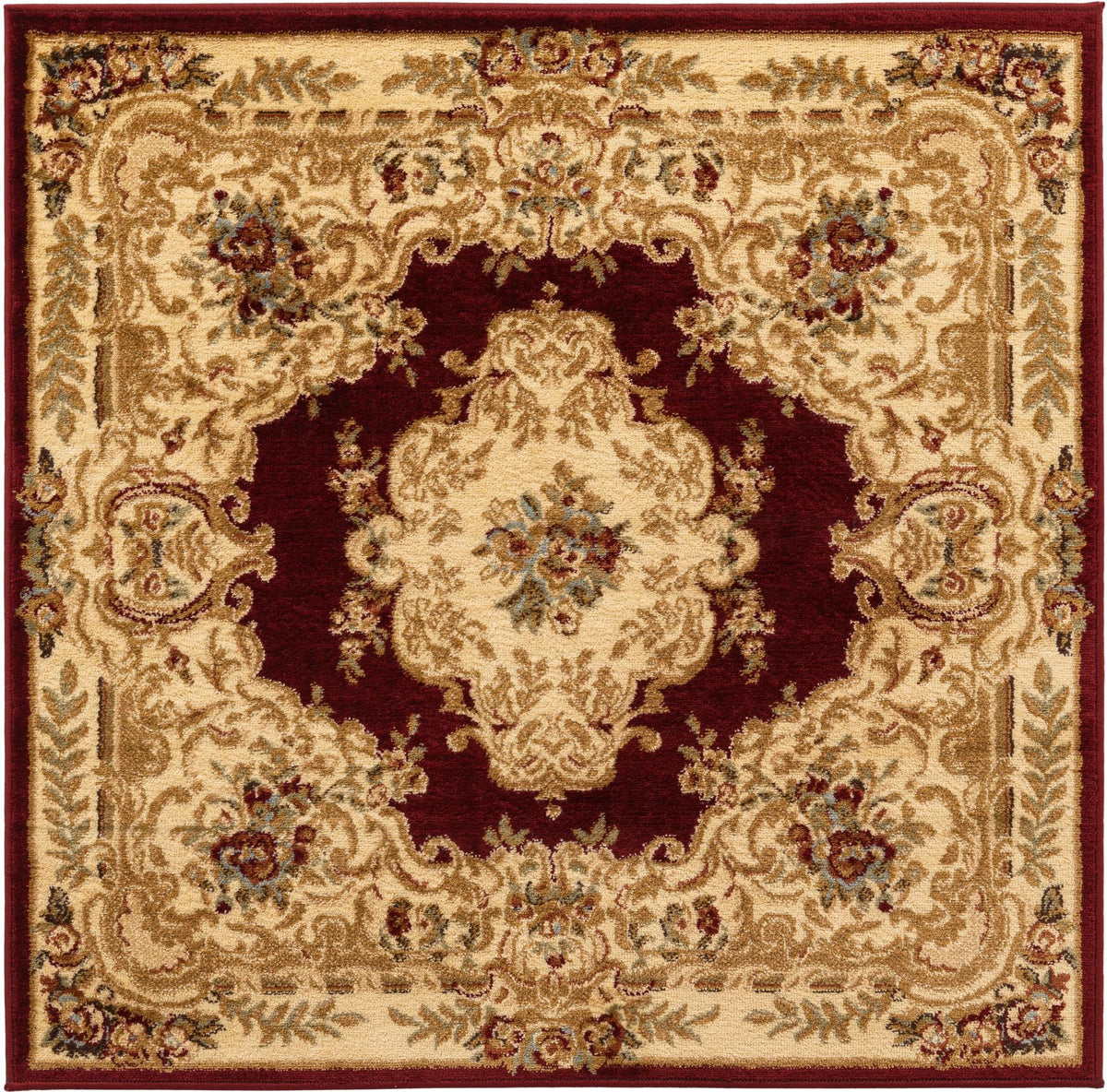 Versailles Elegance Collection Area Rug -  Vincennes Square Red  lifestyle 33