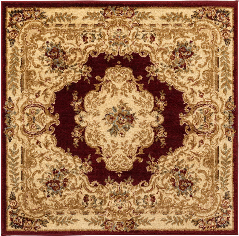 Versailles Elegance Collection Area Rug -  Vincennes Square Red  lifestyle 33