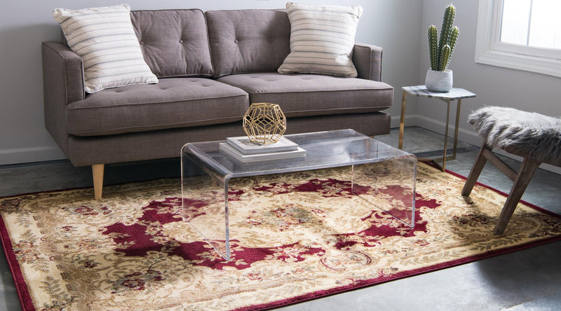 Versailles Elegance Collection Area Rug -  Vincennes Rectangle Red  lifestyle 8