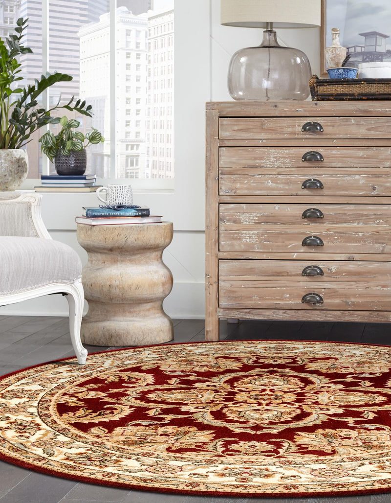 Jaipur Elegance Collection Area Rug -  Jantar Round Red  lifestyle 29