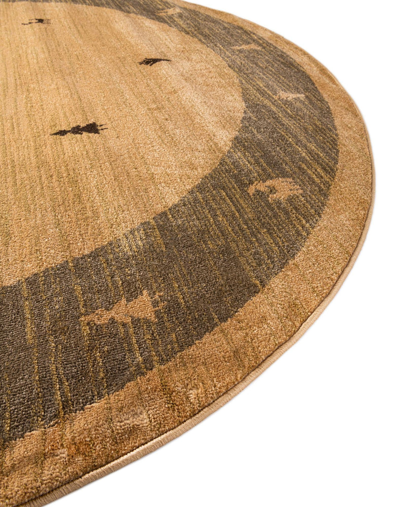 Zagros Oasis Collection Area Rug -  Tuyserkan Round Tan  lifestyle 31
